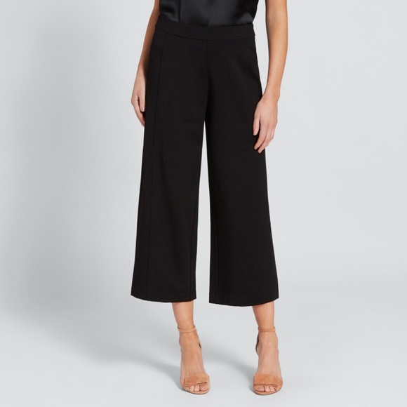 Catherinegee NWT Silk Linen Blend Culotes in Black Size 0 - Picture 1 of 11